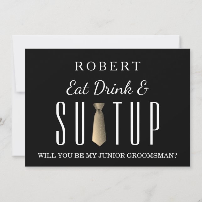Suit-up Will you be my groomsman Invitation (Front)