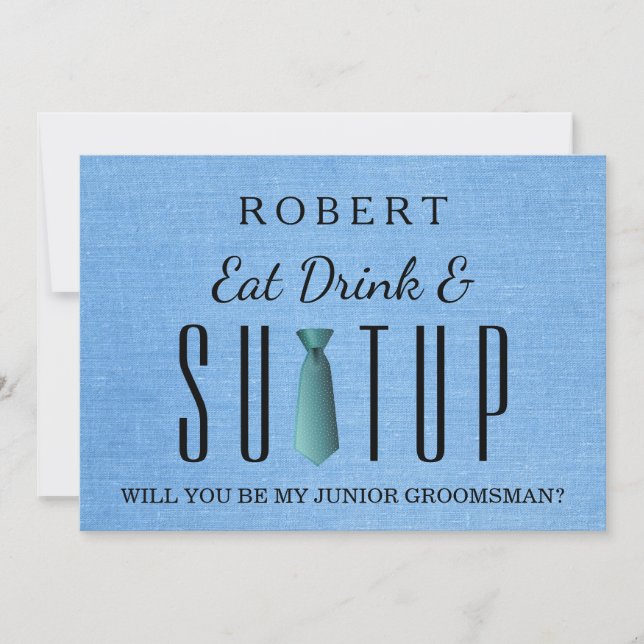 Suit-up Will you be my groomsman Invitation (Front)