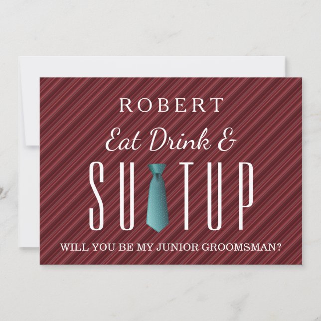 Suit-up Will you be my groomsman Invitation (Front)