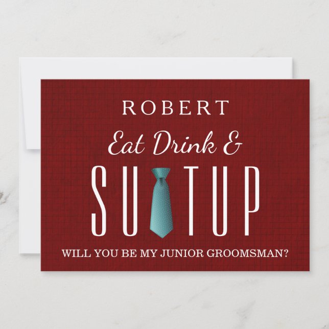 Suit-up Will you be my groomsman Invitation (Front)