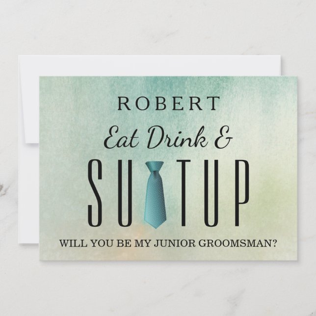Suit-up Will you be my groomsman Invitation (Front)