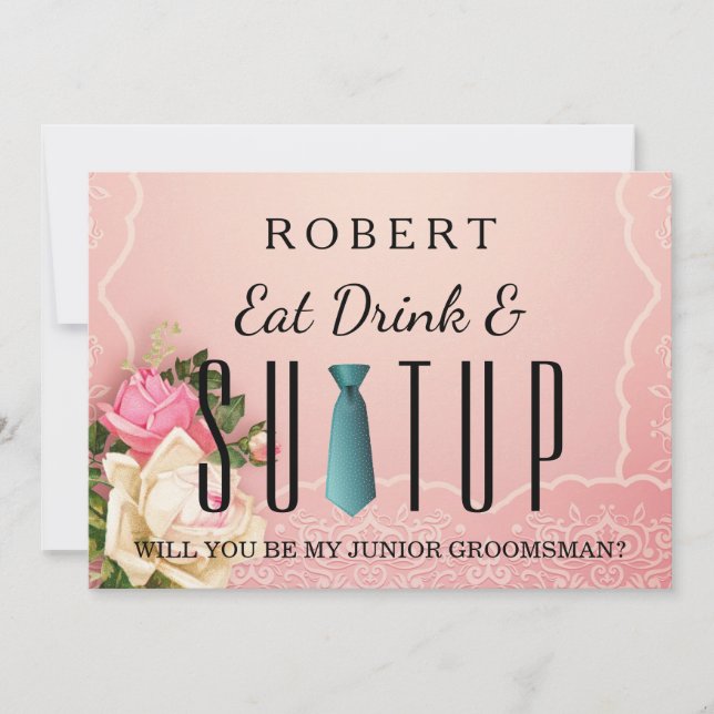 Suit-up Will you be my groomsman Invitation (Front)