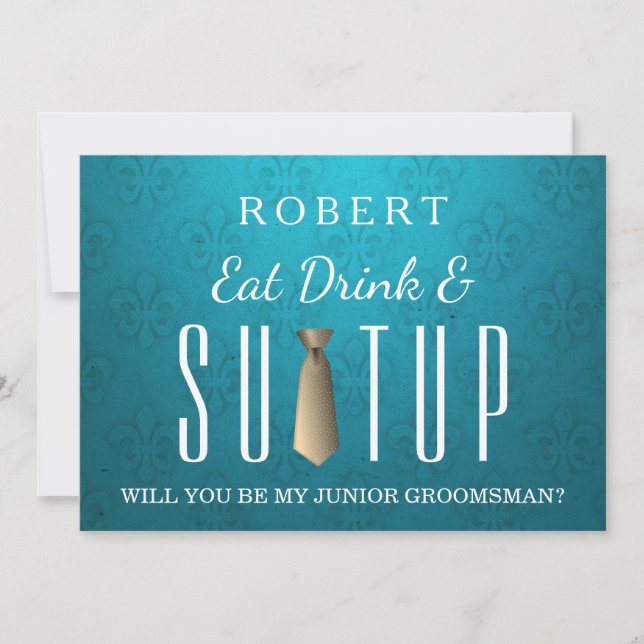Suit-up Will you be my groomsman Invitation (Front)