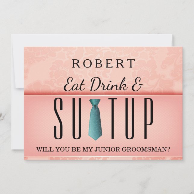 Suit-up Will you be my groomsman Invitation (Front)