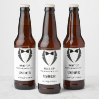 Suit Up Will You Be My Usher Beer Label