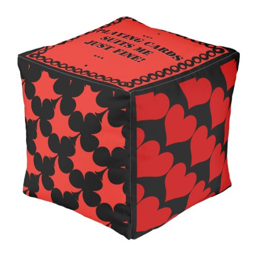 Suitable _ Coral Red and Black _ Personalized Pouf