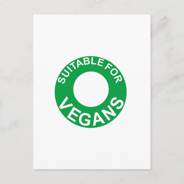 suitable for vegans postcard (Front)