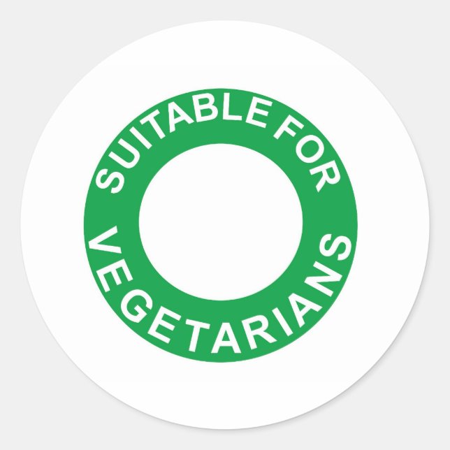 Suitable For Vegetarians Classic Round Sticker (Front)