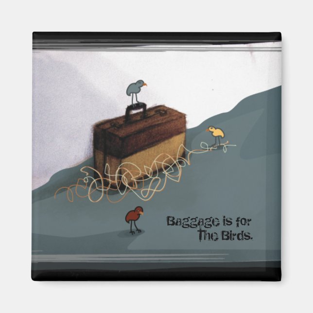 Suitcase Birds Magnet (Front)