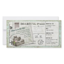 Suitcase Boarding Pass Invitation