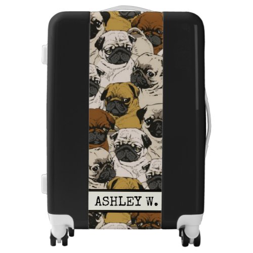 Suitcase for Pug Bulldog Lovers Personalized