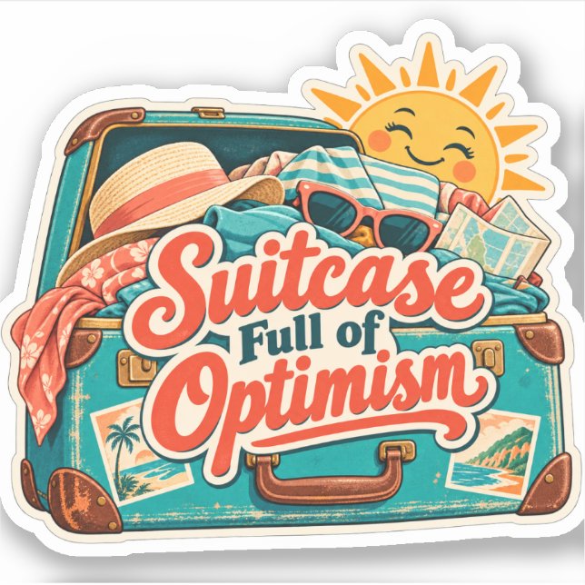 Suitcase Full of Optimism Sticker (Front)