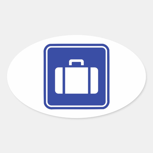 Suitcase icon oval sticker (Front)