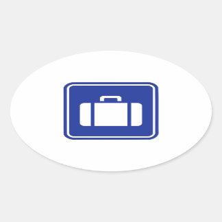 Suitcase icon oval sticker