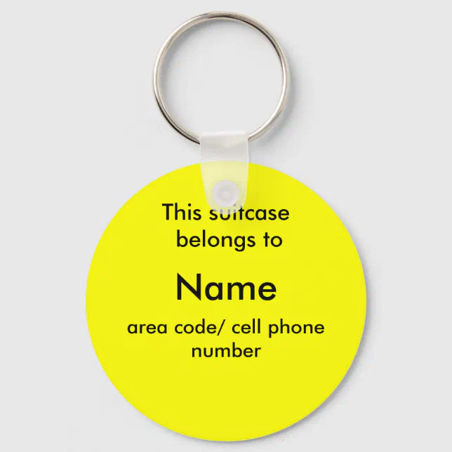 Suitcase ID tag Keychain Zazzle