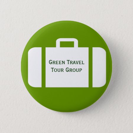 Suitcase On A Group Travel Name Tag Badge Button