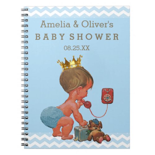 Suitcase Prince on Phone Baby Shower Guest Book