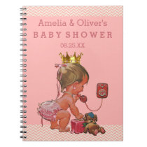 Suitcase Princess on Phone Baby Shower Guest Book