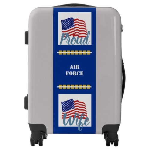 Suitcase Proud Airforce Wife Luggage