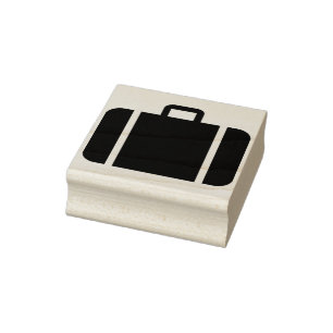 suitcase silhouette art stamp