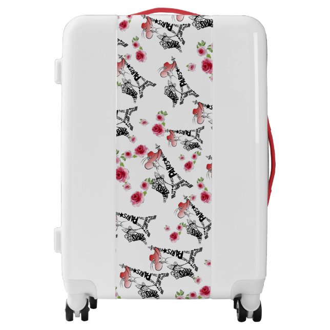 Suitcase with Eiffel Tower and Roses (Front)