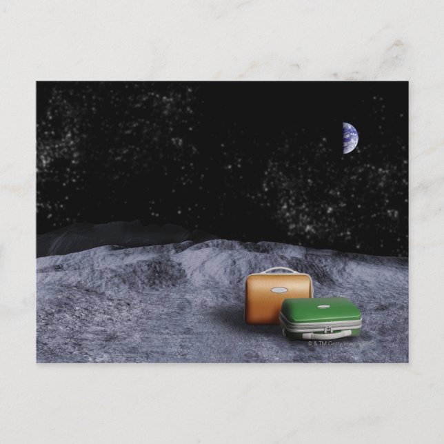Suitcases on the Moon Postcard (Front)