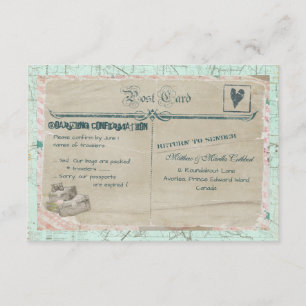 Suitcases Travel Party RSVP Card