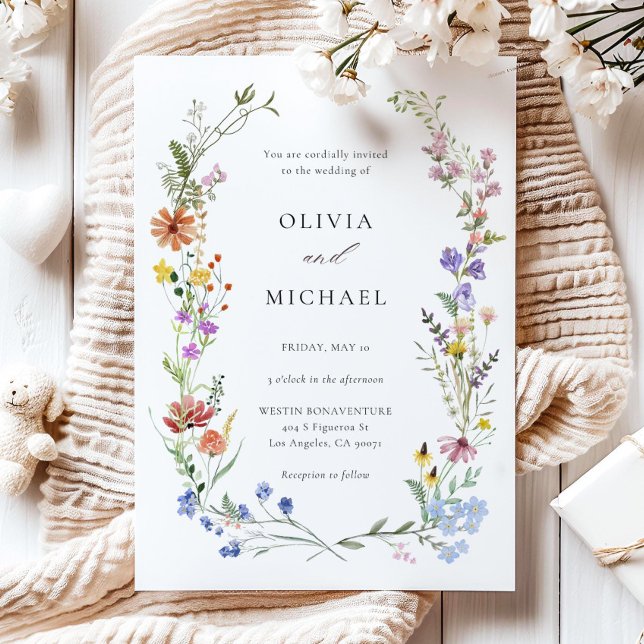 Suite, Wildflower Wedding Invitation Template (Creator Uploaded)