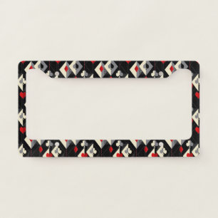 Suits of playing cards in poker.  license plate frame