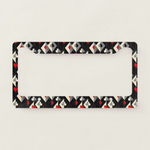Suits of playing cards in poker  license plate frame