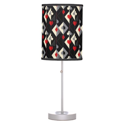 Suits of playing cards in poker  table lamp