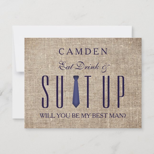 Suitup Will you be my Bestman Glitter Invitation (Front)