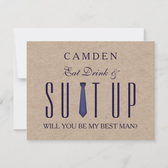 Suitup Will you be my Bestman Glitter Invitation (Front)
