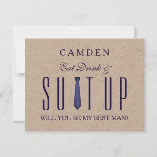 Suitup Will you be my Bestman Glitter Invitation