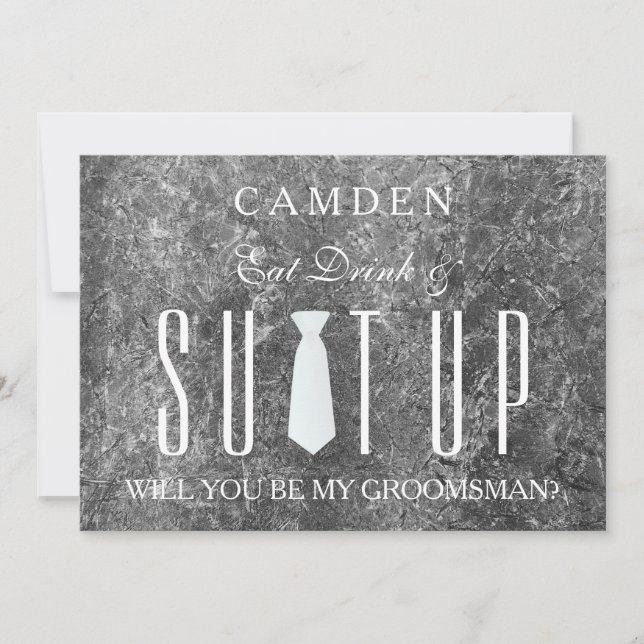 Suitup Will you be my groomsman Invitation (Front)