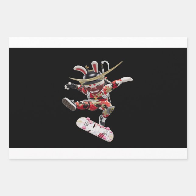 Suji Samurai Skater v2 NFT Artisans SamurAI Wrapping Paper Sheets (Front)