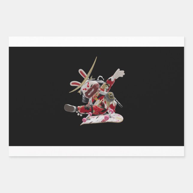 Suji Samurai Skater v3 NFT Artisans SamurAI Wrapping Paper Sheets (Front)