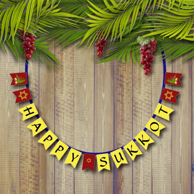 Sukah Decoration Happy Sukkot Banner with Lulav (Creator Uploaded)