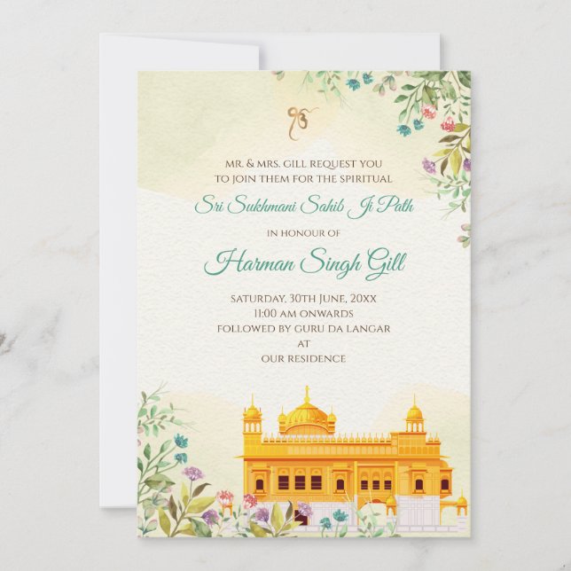 Sukhmani sahib ji path digital invitation (Front)