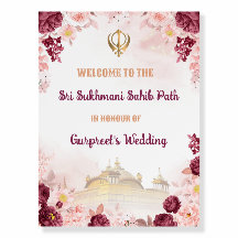 Sukhmani Sahib Path Welcome Sign for Wedding