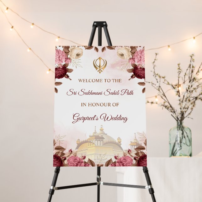 Sukhmani Sahibji Path Welcome Board, Akhand Path Foam Board (In Situ (Stand))