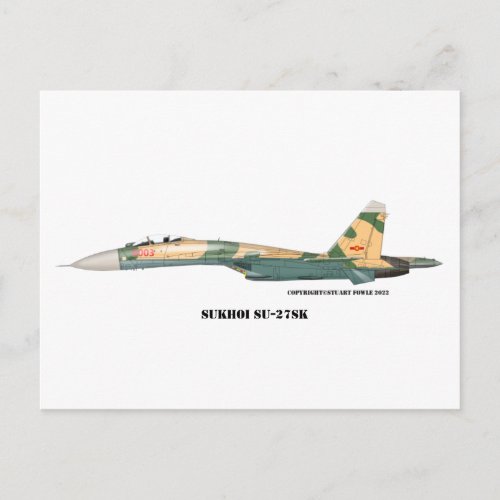 Sukhoi SU_27SK Flanker Postcard