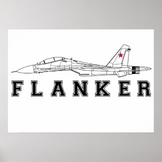 SUKHOI SU-30 FLANKER RUSSIAN AIR FORCE JET FIGHTER POSTER