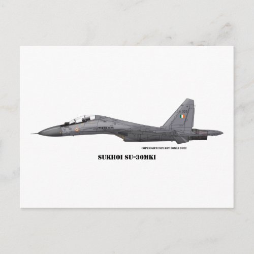 Sukhoi SU_30MKI  Postcard