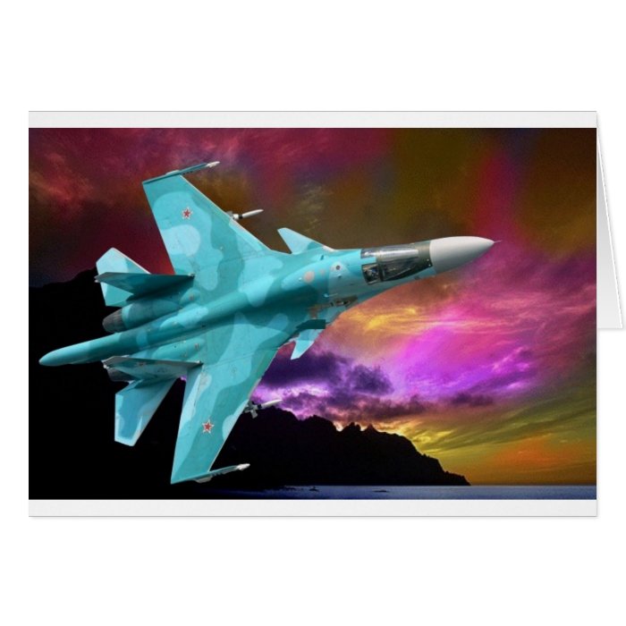 Sukhoi Su 47 (S 37) Berkut Supersonic Jet Fighter Greeting Cards