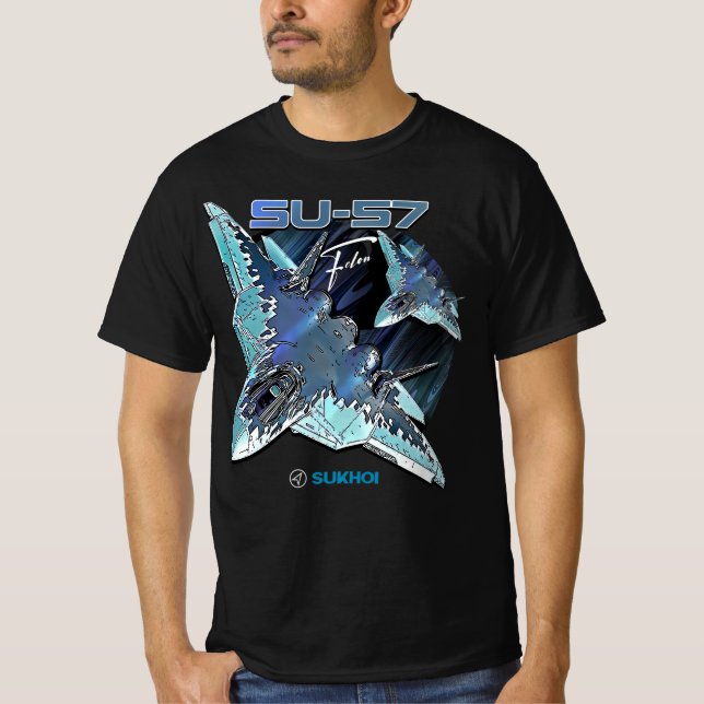 Sukhoi Su-57 Stealth Multirole Fighter Aircraft T-Shirt (Front)