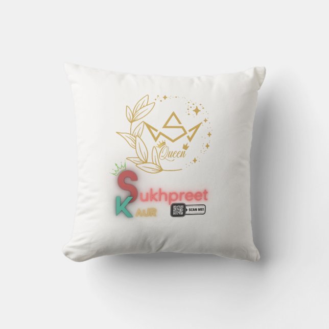 Sukhpreet Kaur Personalized Pillow | Elegant Desig (Front)