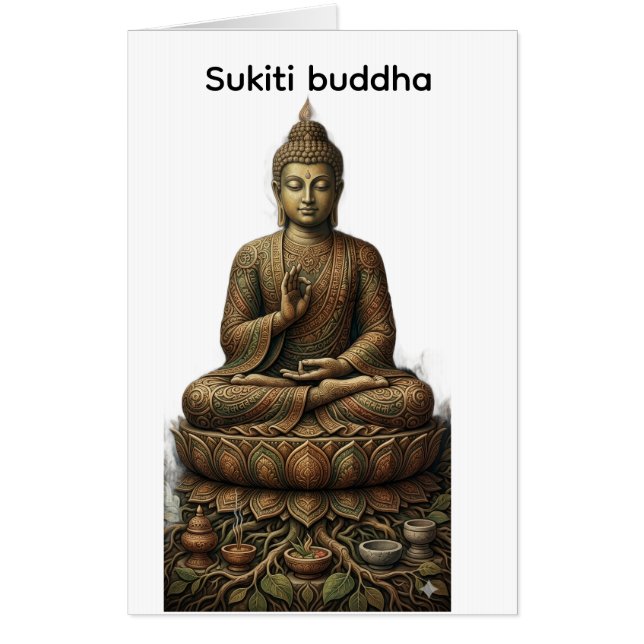 Sukiti Buddha - Ancient Wisdom Greeting Card (Front)