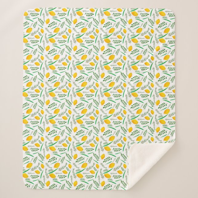 Sukkah,  sukkot,  Etrog,  Jewish holydays, shofar, Sherpa Blanket (Front)