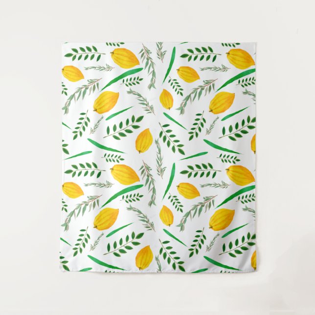 Sukkah,  sukkot,  Etrog,  Jewish holydays, shofar, Tapestry (Front)